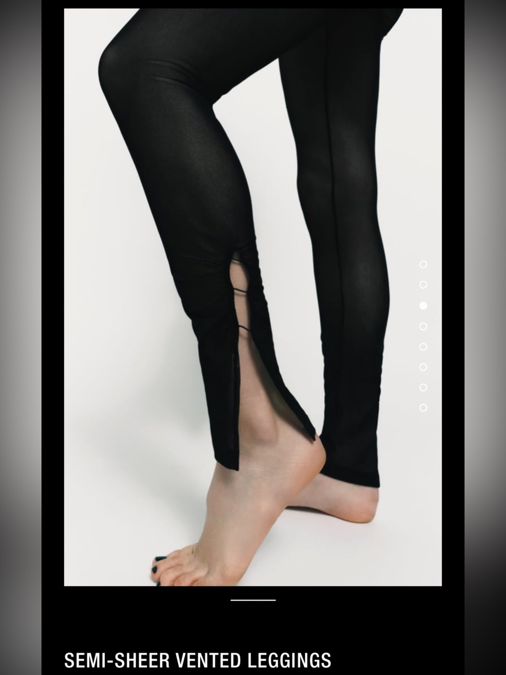 Zara semi sheer vented leggings pants with slit - Picture 2 of 5